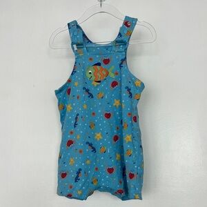 okie dokie Blue Fish & Sea Creature Print One-Piece